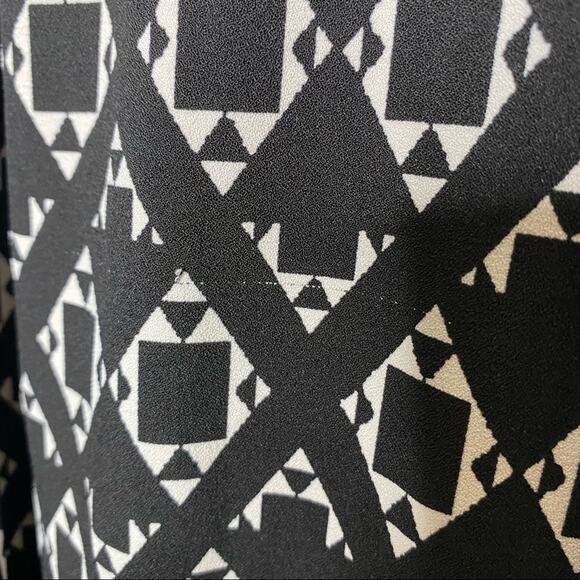 Y2K H&M Coachella Maxi Dress Fringe Geometric Print Black White Womens Size XS - Picture 6 of 6